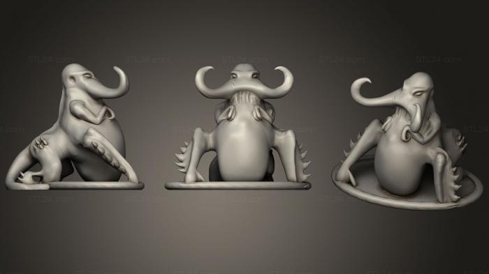 Статуэтки животных (Болотный монстр, STKJ_1518) 3D модель для ЧПУ станка